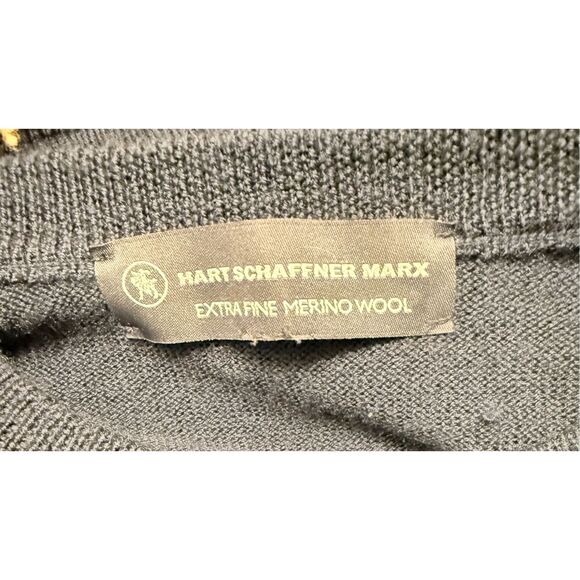 Hart Schaffner Marx Extra Fine Merino Wool Sweater Sz. M Black Pullover - Picture 7 of 7